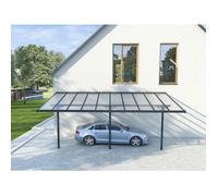 Carport pergola adossé en aluminium 18,8 m² anthracite - ALVARO