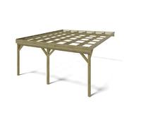 Carport pergola double adossé en bois - 2 voitures - 29,3 m² - ARTEMIDA de Expertland