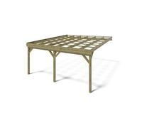 Carport pergola double adossé en bois traité - 2 voitures - 29,3 m² - ARTEMIDA de Expertland