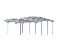 Carport pergola double autoportant en aluminium - 2 voitures - 30 m² - Blanc - BARESA