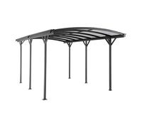Carport pergola simple autoportant en aluminium - 1 voiture - 15,15 m² - Gris anthracite - BARESA