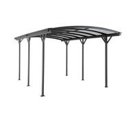 Carport pergola simple autoportant en aluminium - 1 voiture - 15,15 m² - Gris anthracite - BARESA