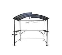 Carport pour barbecue à double toit en acier 2,63 x 1,50 x 2,40 m gris anthracite CAR2415AC Habrita Foresta