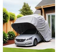 Carport semi-automatique pliable en métal robuste hydraulique rétractable pour protection contre le froid et la pluie, idéal pour abri de véhicule extérieur
