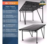 Carport solaire 5250 Watt Bifazial verre/verre modules PV garage aluminium carport solaire 5,60 x 3,70m - 5,25KW - EcoPort 5000Bi - anthracite