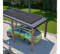 Carport solaire autoclave Cerland Elio 15,5 m² - Marron