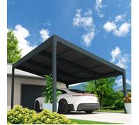 Carport solaire - OMBRAZUR - ENERGY 1 pente - Aluminium - Gris anthracite - 2400W