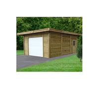 Carport Solid Carport SUPERIA toit plat 22,20 m² 706x506x253cm avec porte sectionnelle motorisée