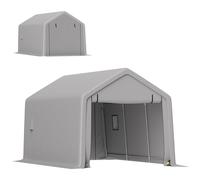 Carport Tente Garage 5,2 X 3 M - Porte Enroulable Zippée - Acier Galvanisé Pe Gris
