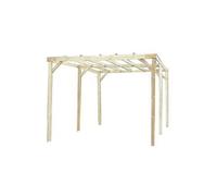 Carport autoclavé 15,00m² toit plat sans couverture
