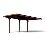 Carport Victor adossable autoclavé marron