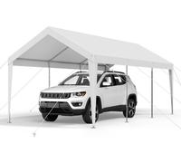 Carport Zeltgarage - Abri de voiture 3,05x6,09x2,87m - Tente de garage blanche - Stockage & protection pour voitures
