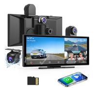 Carpuride W125S Carplay Écran 3 Canaux Dash Cam 11,26" HD Tactile Écran | 4K Avant &1080P Arrière Caméra,1080P Infrarouge Cabine Caméra,Sans Fil Carplay & Android Auto, Bluetooth.