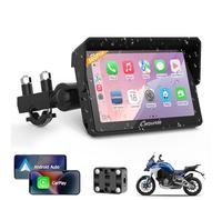 CARPURIDE W502PRO Écran CarPlay Moto 5" Android Auto Bluetooth Dual | Interphone, Partage de Musique, Double Bluetooth, EQ, Capteur de Luminosité, Boussole, Baromètre et écran GPS étanche Moto