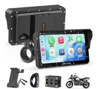 Carpuride W602S Pro Moto CarPlay Écran avec Charge Bidirectionnelle & BM05 | Sans Fil CarPlay & Android Auto, 6,25" Étanche Tactile Écran, OTA, Double Bluetooth, Interphone, Filaire Contrôleur, Navi.