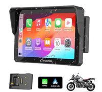 Carpuride W702B Carplay Écran avec Personnalisé Support pour BMW Moto, sans Fil CarPlay et Android Auto, écran Tactile Portable 7" étanche, Bluetooth Trans, Navigation Siri.