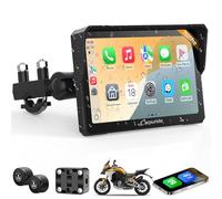 Carpuride W702T Pro Moto Carplay Écran avec TPMS Systèm 7" Tactile Écran | Sans Fil Carplay et Android Auto, Étanche, Double Bluetooth, Interphone Fonction, Navigation, Boussole, Baromètre.