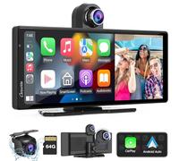 Carpuride W903=903-L Portable sans Fil Carplay&Android Auto avec Dash Cam-Écran HD IPS 9,3,Caméra Avant&Secours 4K, Enregistrement en Boucle, Bluetooth, Mirror Link, GPS, Siri, Monté Tableau Bord