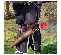 Carquois arrière médiéval Fait à la Main, Sac de Porte-flèche en Cuir PU pour tir à l'arc Traditionnel pour la Chasse au Cosplay, Style médiéval (Marron)