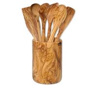 Carquois avec 6 petites pièces en bois d'olivier