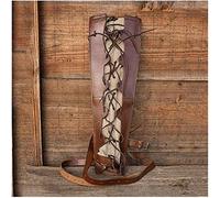 Carquois Médiéval Rétro Dos Réglable en Cuir PU Flèche Carquois Vintage Chevalier Guerrier Flèche Carquois avec Grande Pochette, pour Extérieur Tir À l'arc/Cosplay Costume Accessoires, Style Médiéval