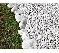 Carrara Galets décoratifs en marbre naturel blanc neige grisâtre sac de 20 kg 20-40 mm pierres paysage jardin maison