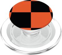 Carré à Carreaux Orange et Noir PopSockets PopGrip pour MagSafe