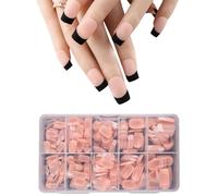 Carré/amande/aiguilles Faux Ongles Pointe Couverture Complète Acrylique Français Presse Sur Extension D'ongle Conseils D'extension