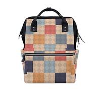 Carré Coloré Sac à Langer Sac à Dos Grande Capacité Multifonction Sac à Couches pour Voyage Maman Femme Papa