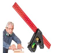 Carré combiné, carré de charpentier | Niveau à bulle carré 3 avec boîtier en métal, angle combiné professionnel et robuste pour le travail du bois, outil carré pour décoration