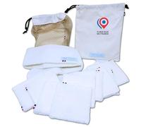 Carré Coton Démaquillant | JaMoonLBV Jml® Fabrication Française | 10 Carrés de Coton + 1 Bandeau pour Cheveux + 1 Pochette de Transport + 1 Filet de Lavage en Machine