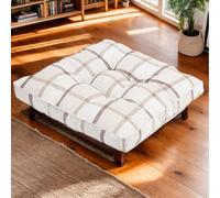 Carré Coussin De Chaise Imperméable 45 X 45 Coton Et Lin Coussins De Chaise pour Chaises De Salle À Manger Terrasse Coussins De Chaise D'intérieur Et D'extérieur Jardin,K,2 Count(Pack of 1)