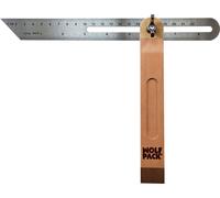 Carré de mesure biseauté avec échelle graduée 22 cm. Faux carré, carré biseauté, carré de charpentier, carré combiné