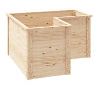 Outsunny Jardinière d'angle Carré de potager en bois 120 x 120 x 62 cm sapin naturel