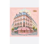 Carré de soie 90 Paris Rose imprimé double face