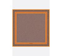 Carré de Soie 90x90 Motifs Orientaux Bordures Contrastées Misciano Brun Aubergine