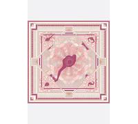 Carré de soie "Danse des Poudres" 90x90 motifs art déco Misciano Rose Poudré
