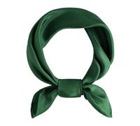 Carré de Soie Femme Uni - 100% Soie Habotai du Vietnam - Taille 60x60 cm -Légèreté, Fluidité, Confort - Roulottage à la main - 9 Coloris - Artisanat et Tradition Vietnam (Vert bouteille)