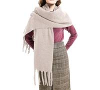 Carré De Soie Mauve Echarpe Femme Rouge en Laine Écharpe de Couleur Unie Sable, à Franges grossières, châle épais pour Femmes et Hommes, Nouvelle Automne Echarpes Echarpe Femme Noire Douce (Beige, A)