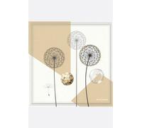 Carré de soie motifs pissenlits Fleur de Sable 90 double face Misciano