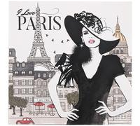 Carré de tissu similicuir 44x44 cm KARIA Audrey à Paris noir et blanc