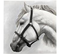 Carré simili cuir 44x44 cm KARIA cheval blanc