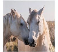 Carré de tissu similicuir 44x44 cm KARIA chevaux