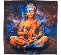 Carré de tissu similicuir 44x44 cm KARIA motif Bouddha galaxie orange