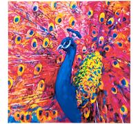 Carré de tissu similicuir 44x44 cm KARIA paon