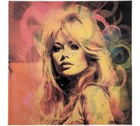 Carré de tissu similicuir 44x44 cm KARIA personnage Bardot jaune