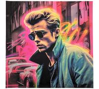 Carré de tissu similicuir 44x44 cm KARIA personnage Dean rose