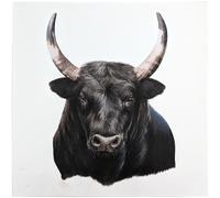 Carré de tissu similicuir 44x44 cm KARIA taureau blanc