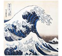 Carré de tissu similicuir style estampe 44x44 cm ART La vague d'Hokusai