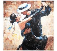 Carré de tissu similicuir style impressioniste 44x44 cm ART couple de danseurs